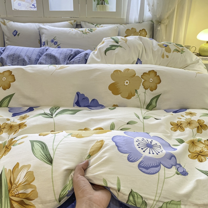 91家纺网 家纺一手货源 找家纺 红日子纺织品 2025新款A类全棉印花单被套 和风曼舞