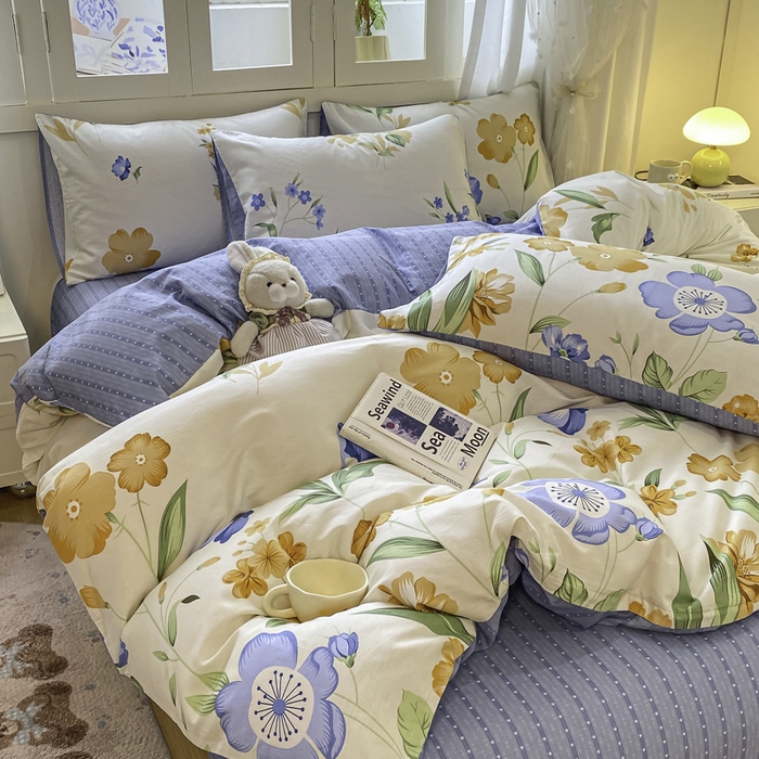 91家纺网 家纺一手货源 找家纺 红日子纺织品 2025新款A类全棉印花单被套 和风曼舞