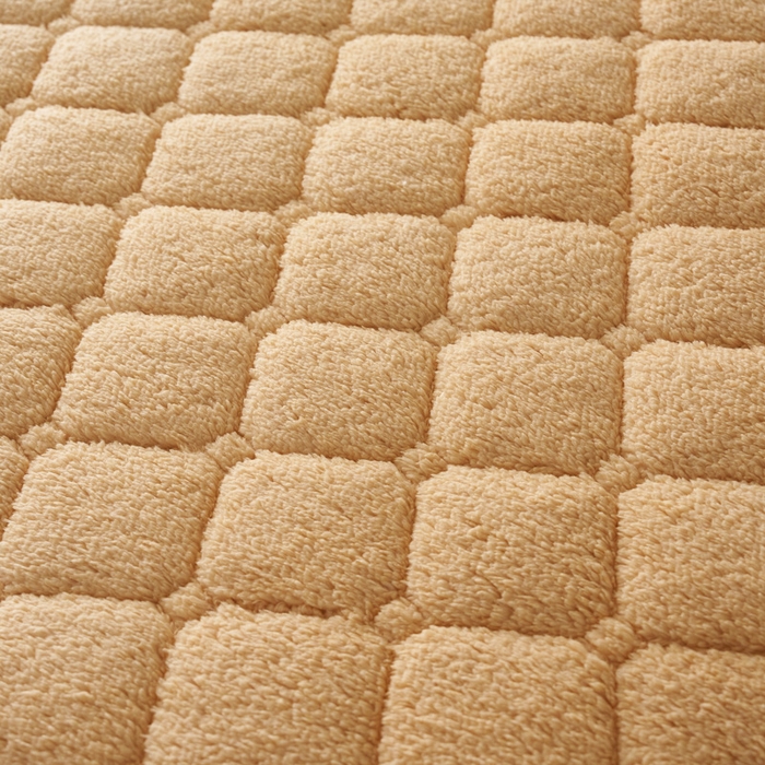 91家纺网 家纺一手货源 找家纺 芊梵床垫 2025新款5D网格布单边硬质棉羊羔绒床垫系列 羊羔绒-暖咖