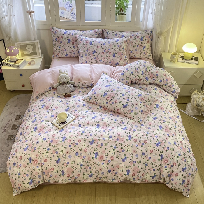 91家纺网 家纺一手货源 找家纺 红日子纺织品 2025新款A类全棉印花单被套 满园芬芳