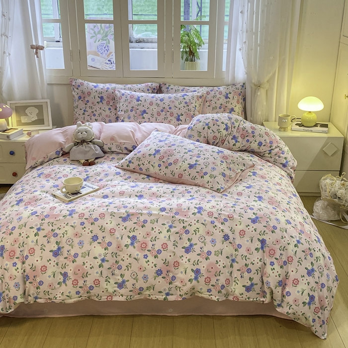 91家纺网 家纺一手货源 找家纺 红日子纺织品 2025新款A类全棉印花单被套 满园芬芳