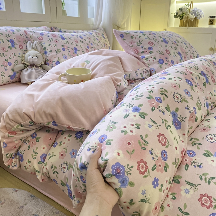 91家纺网 家纺一手货源 找家纺 红日子纺织品 2025新款A类全棉印花单被套 满园芬芳