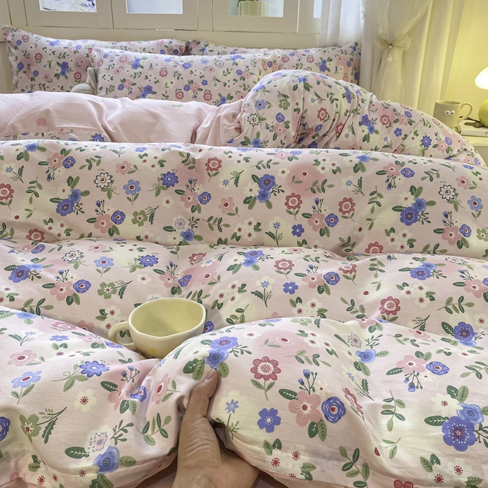 91家纺网 家纺一手货源 找家纺 红日子纺织品 2025新款A类全棉印花单被套 满园芬芳