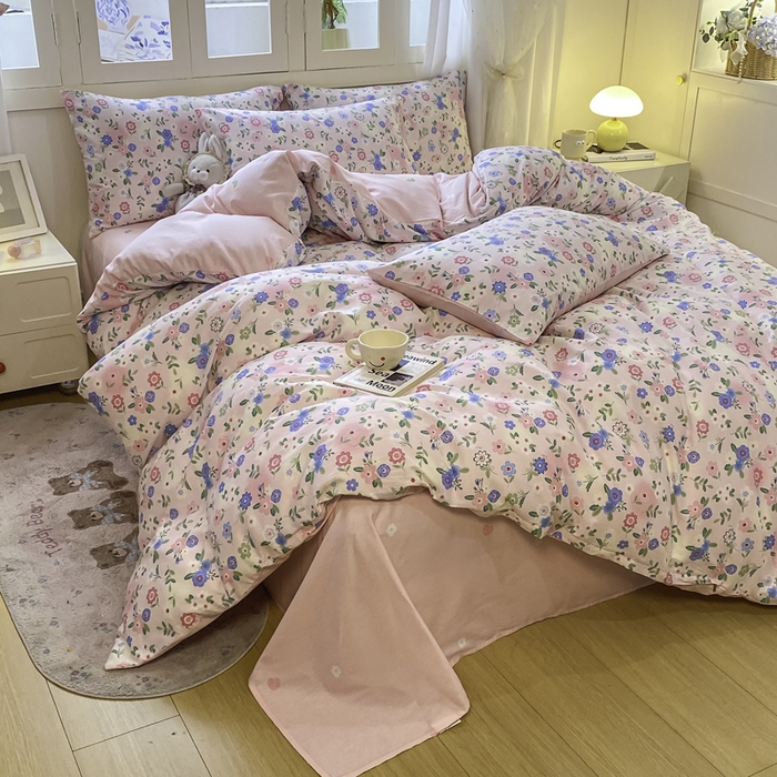 91家纺网 家纺一手货源 找家纺 红日子纺织品 2025新款A类全棉印花单被套 满园芬芳