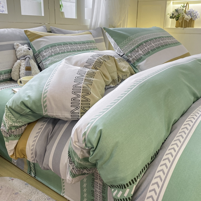 红日子纺织品 2025新款A类全棉印花单被套 曼波绿