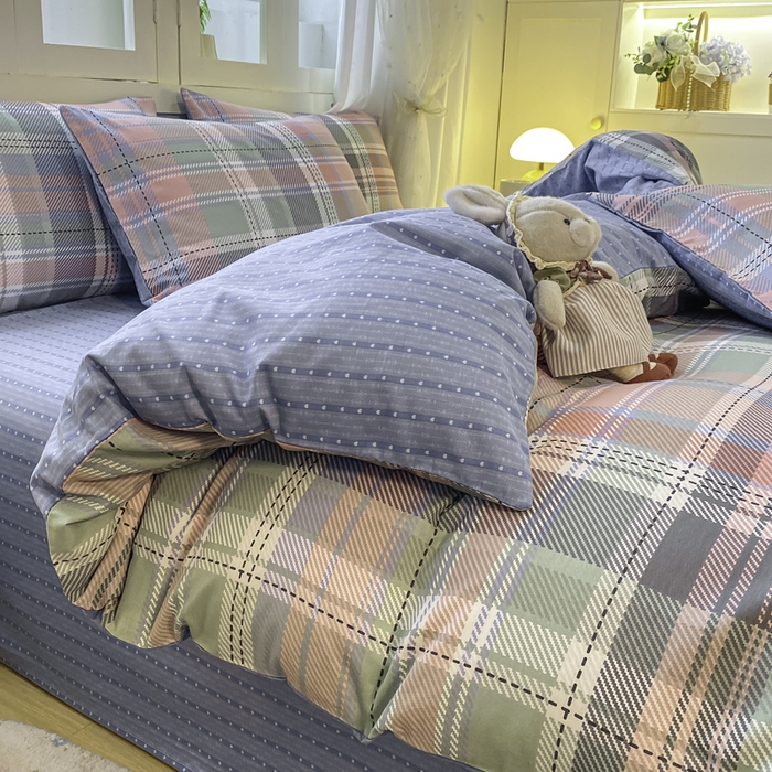 91家纺网 家纺一手货源 找家纺 红日子纺织品 2025新款A类全棉印花单被套 悦色格调