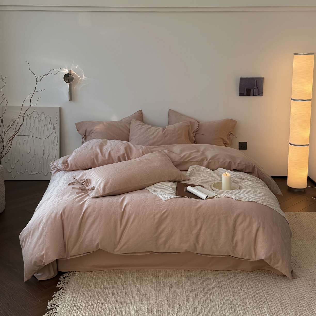 91家纺网 家纺一手货源 找家纺 （总）简纯主义 2025新款A类磨毛浮雕提花四件套-图二