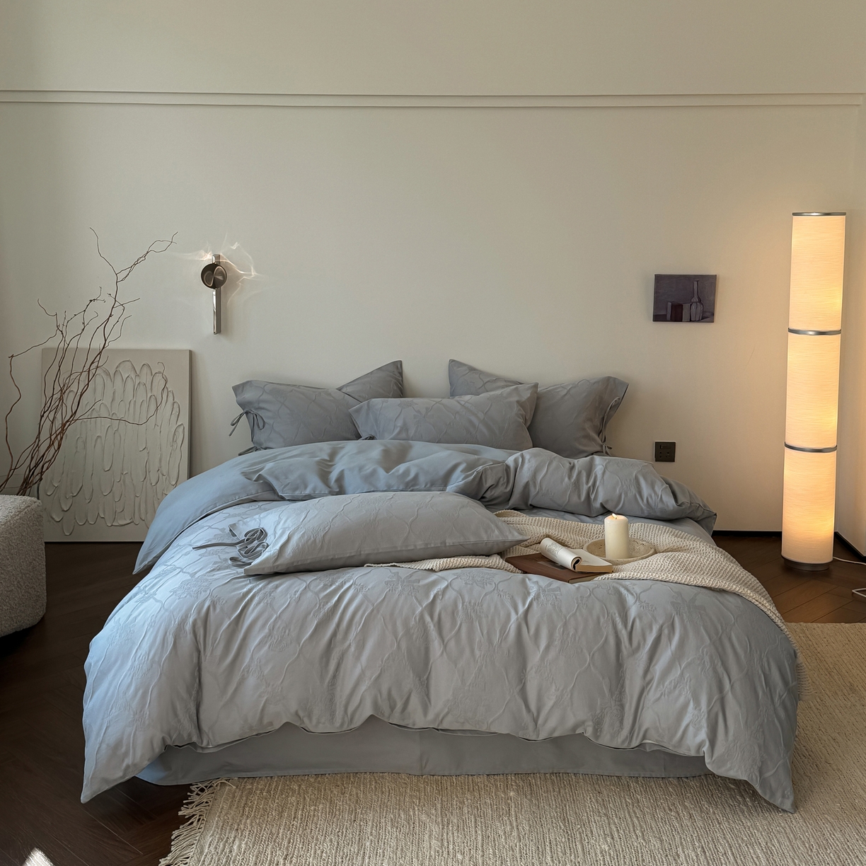 91家纺网 家纺一手货源 找家纺 （总）简纯主义 2025新款A类磨毛浮雕提花四件套-图二