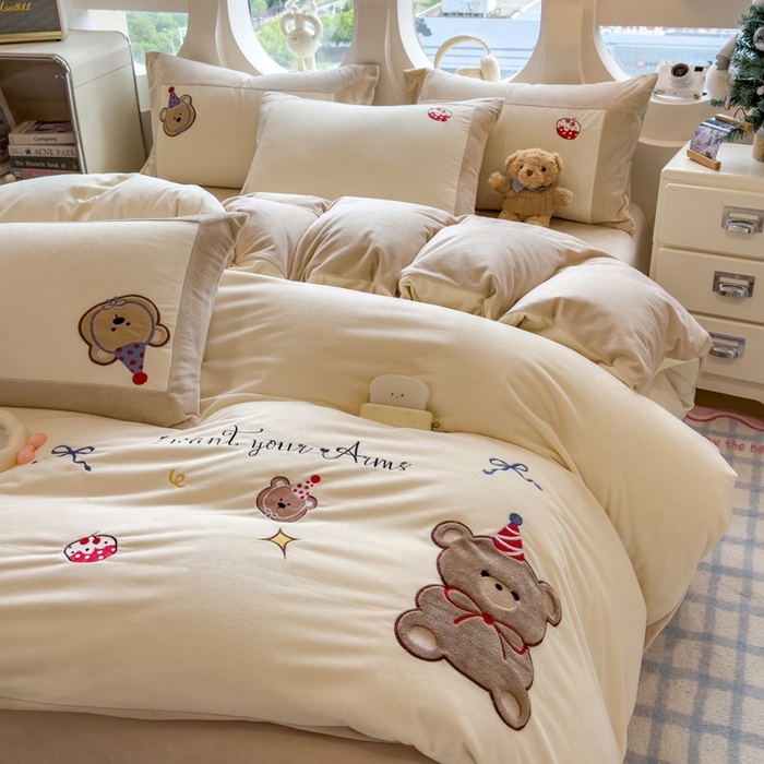 91家纺网 家纺一手货源 找家纺 （总）席世家 2025新款婴儿绒贴布绣四件套