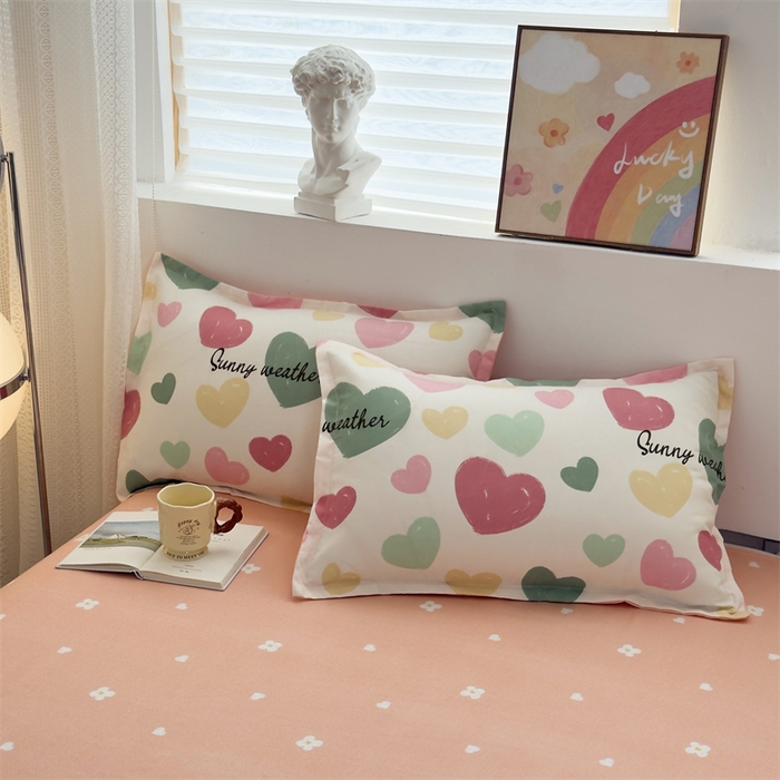 91家纺网 家纺一手货源 找家纺 2025新款直播爆款高克重植物羊绒四件套 彩心甜梦