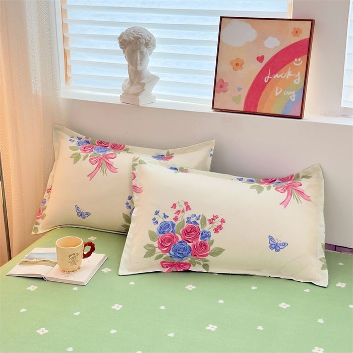 91家纺网 家纺一手货源 找家纺 2025新款直播爆款高克重植物羊绒四件套 花簇蝶语