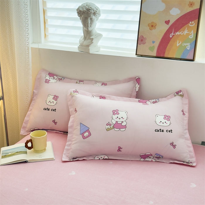 91家纺网 家纺一手货源 找家纺 2025新款直播爆款高克重植物羊绒四件套 萌喵乐园