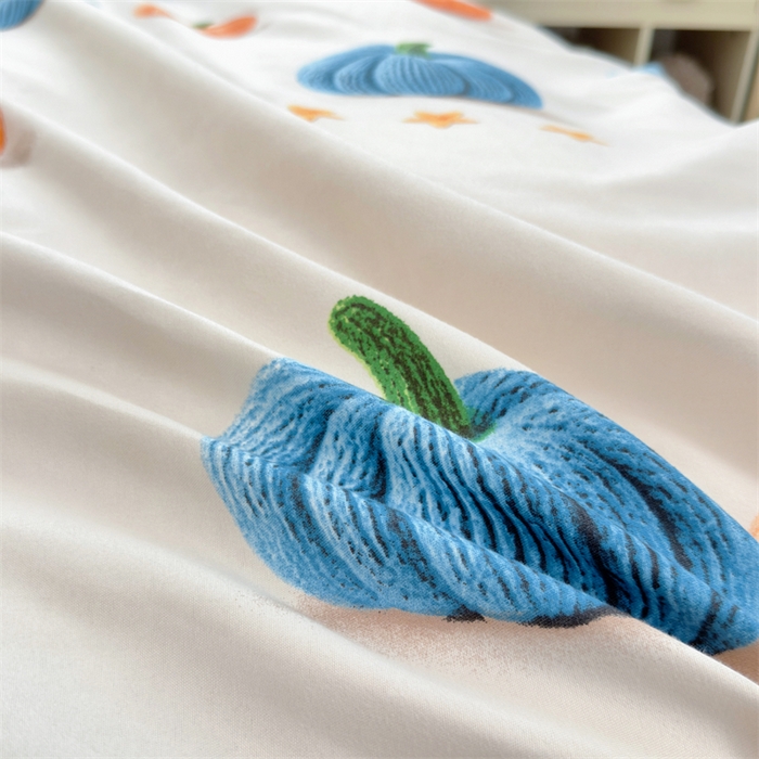 91家纺网 家纺一手货源 找家纺 2025新款直播爆款高克重植物羊绒四件套 南瓜派对