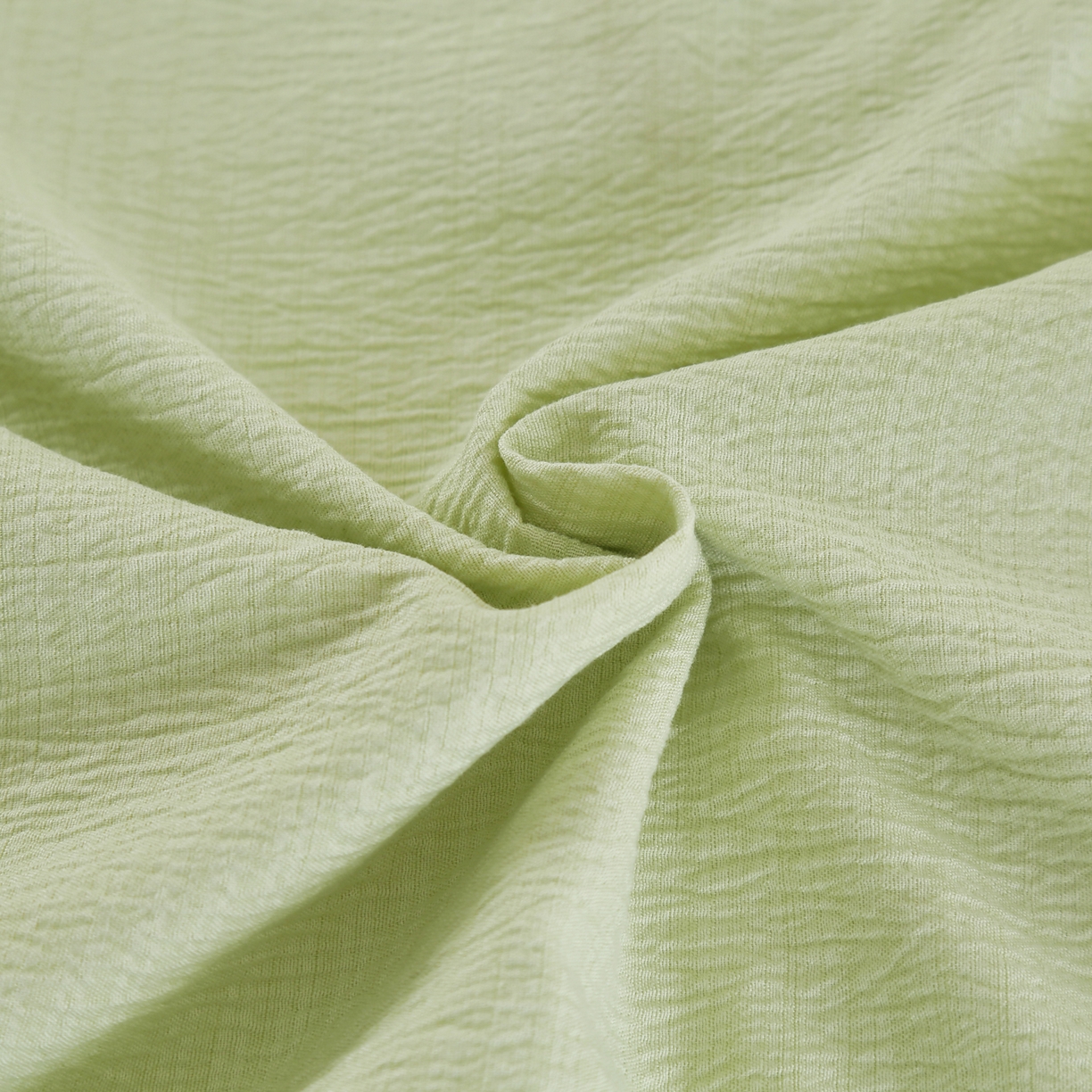 91家纺网 家纺一手货源 找家纺 恋之语 2025新款皱皱纱木棉毛巾绣四件套及单被套系列-俏皮熊 俏皮熊-抹茶绿