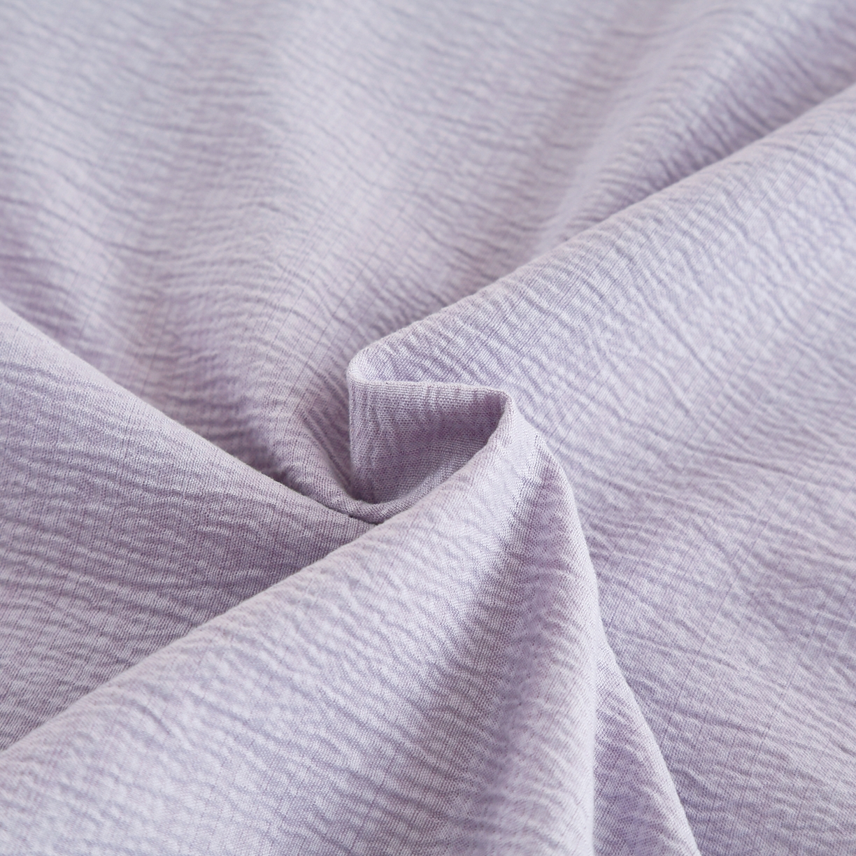 91家纺网 家纺一手货源 找家纺 恋之语 2025新款皱皱纱木棉毛巾绣四件套及单被套系列-俏皮熊 俏皮熊-紫色