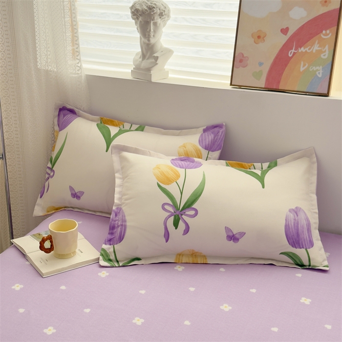 91家纺网 家纺一手货源 找家纺 2025新款直播爆款高克重植物羊绒四件套 郁金香语