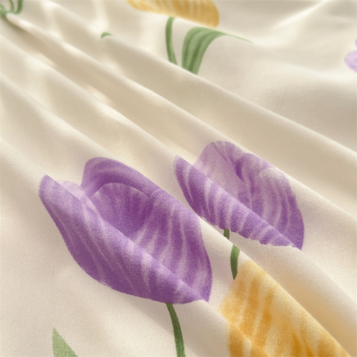 91家纺网 家纺一手货源 找家纺 2025新款直播爆款高克重植物羊绒四件套 郁金香语