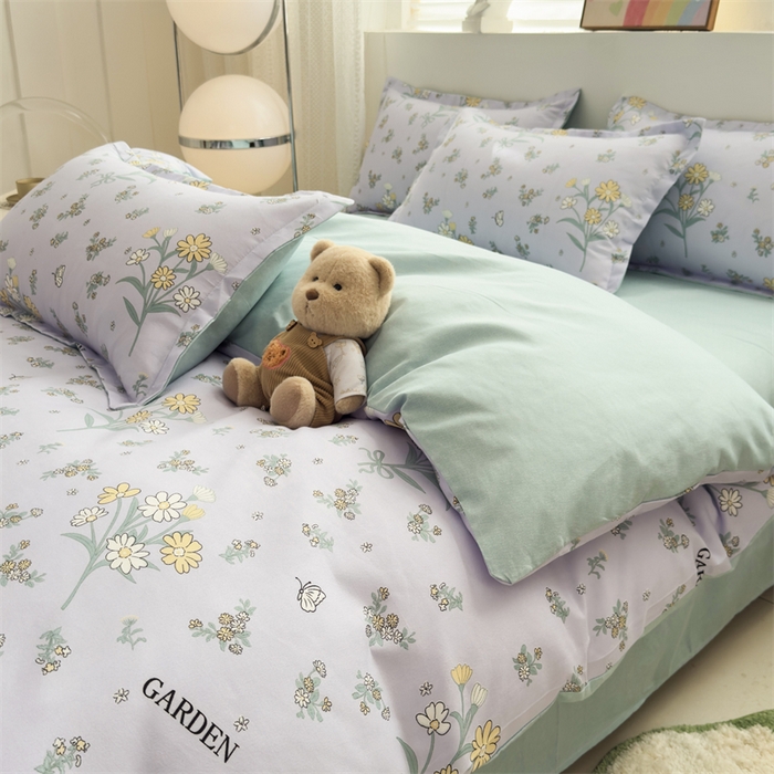 91家纺网 家纺一手货源 找家纺 2025新款直播爆款高克重植物羊绒四件套 紫雾花町