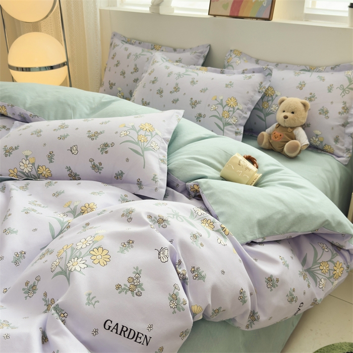 91家纺网 家纺一手货源 找家纺 2025新款直播爆款高克重植物羊绒四件套 紫雾花町