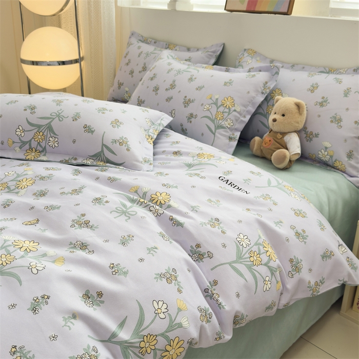 91家纺网 家纺一手货源 找家纺 2025新款直播爆款高克重植物羊绒四件套 紫雾花町