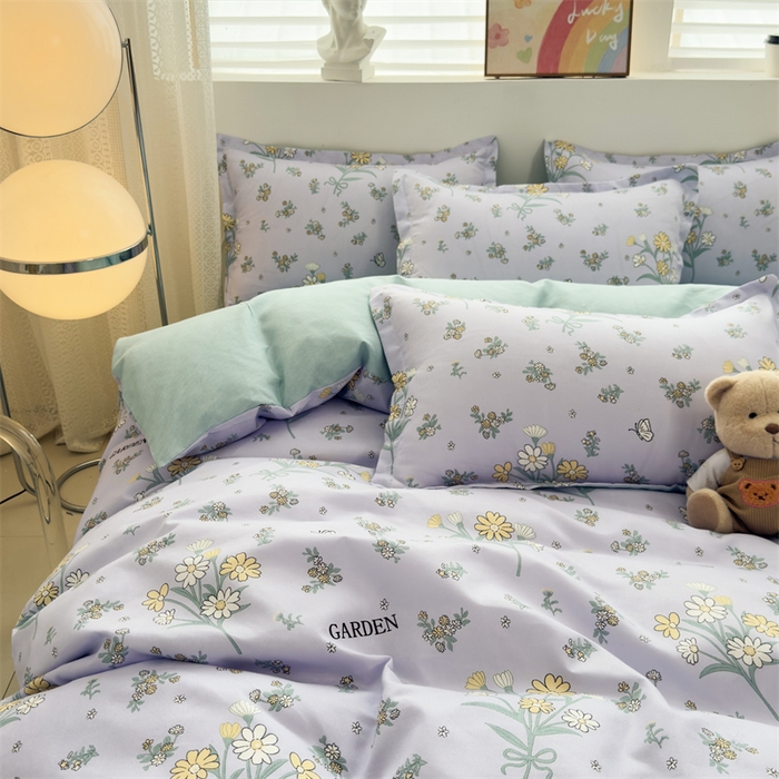 91家纺网 家纺一手货源 找家纺 2025新款直播爆款高克重植物羊绒四件套 紫雾花町