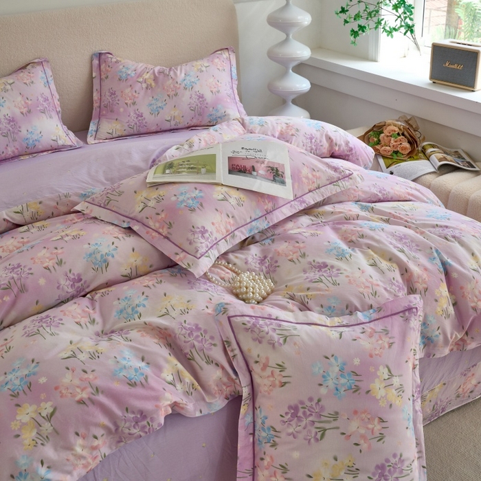 91家纺网 家纺一手货源 找家纺 （总）三沁家居 2025新款全棉纯棉斜纹精梳长绒棉印花四件套