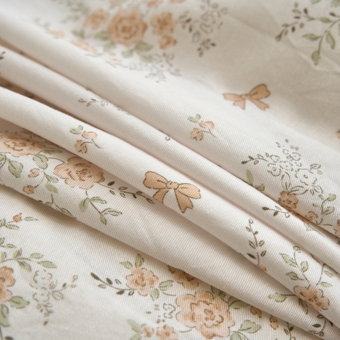 91家纺网 家纺一手货源 找家纺 三沁家居 2025新款全棉纯棉斜纹精梳长绒棉印花四件套 漫天星语