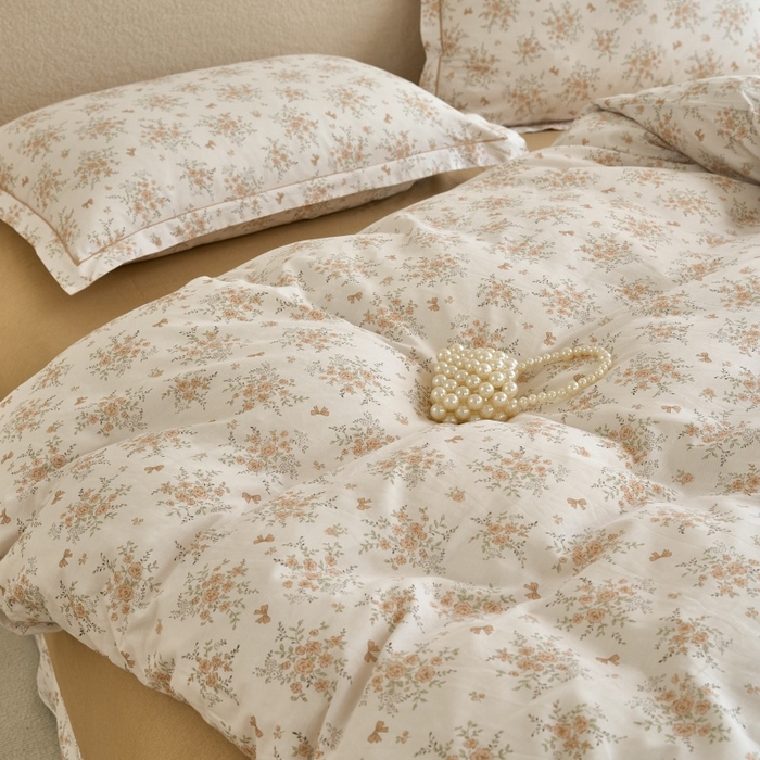 91家纺网 家纺一手货源 找家纺 三沁家居 2025新款全棉纯棉斜纹精梳长绒棉印花四件套 漫天星语