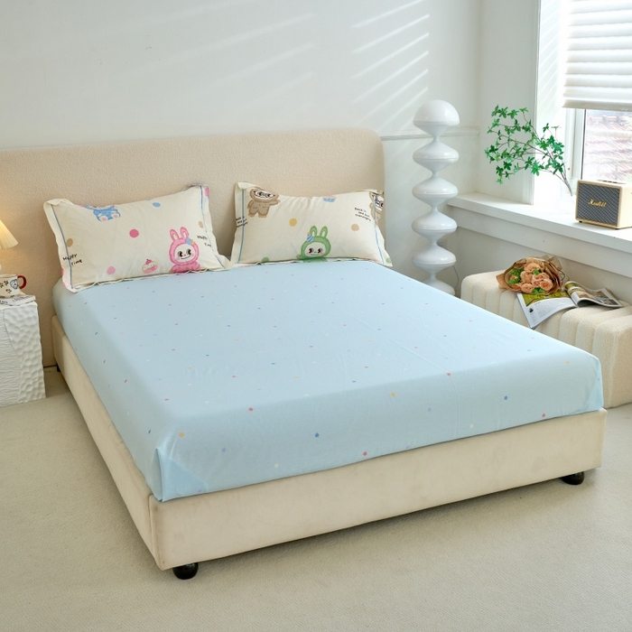 91家纺网 家纺一手货源 找家纺 三沁家居 2025新款全棉纯棉斜纹精梳长绒棉印花四件套 棉布布