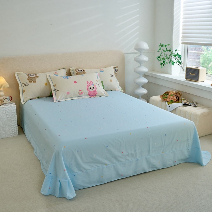 91家纺网 家纺一手货源 找家纺 三沁家居 2025新款全棉纯棉斜纹精梳长绒棉印花四件套 棉布布