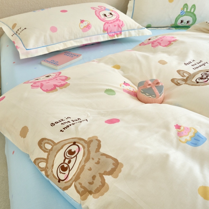 91家纺网 家纺一手货源 找家纺 三沁家居 2025新款全棉纯棉斜纹精梳长绒棉印花四件套 棉布布