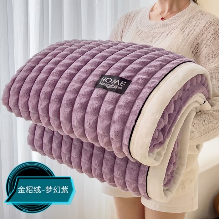 91家纺网 家纺一手货源 找家纺 （总）叠派家纺 2025新款毛毯A类金貂绒毛毯剪格多功能毛毯盖毯毛毯（可供跨境外贸抽空热款首选）