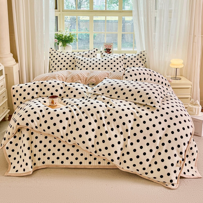 91家纺网 家纺一手货源 找家纺 （总）尚美家纺 2025冬季新品豆豆绒高克重床盖被套四件套