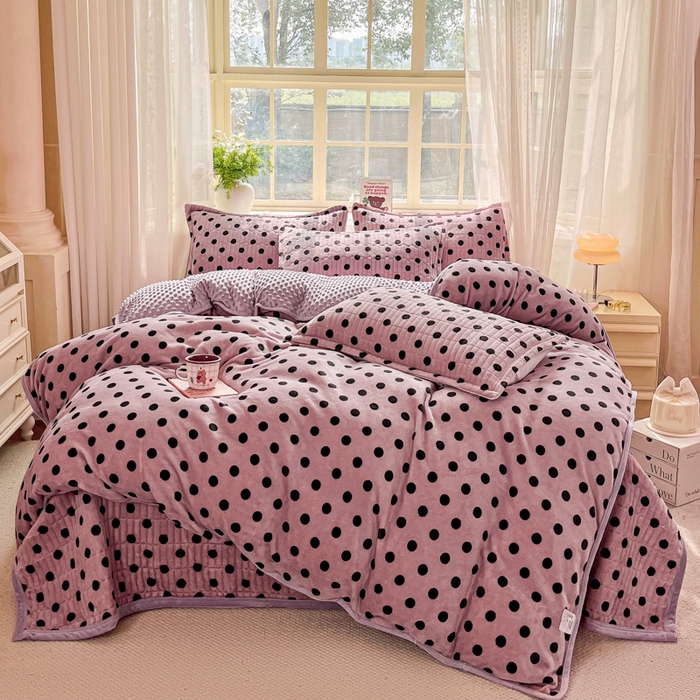 91家纺网 家纺一手货源 找家纺 （总）尚美家纺 2025冬季新品豆豆绒高克重床盖被套四件套