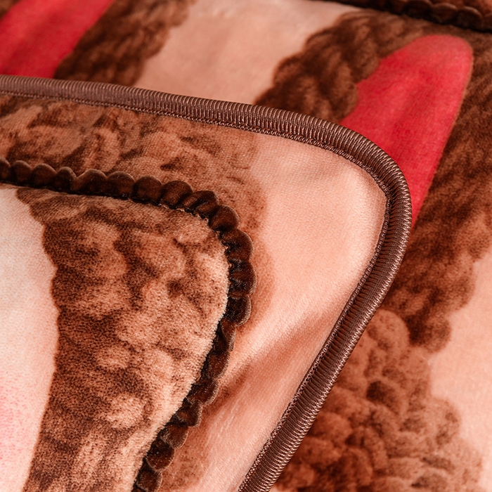 91家纺网 家纺一手货源 找家纺 晚静 2025新款7斤牛奶绒四件套金貂法莱绒床裙款保暖绒三件套 可爱拉布