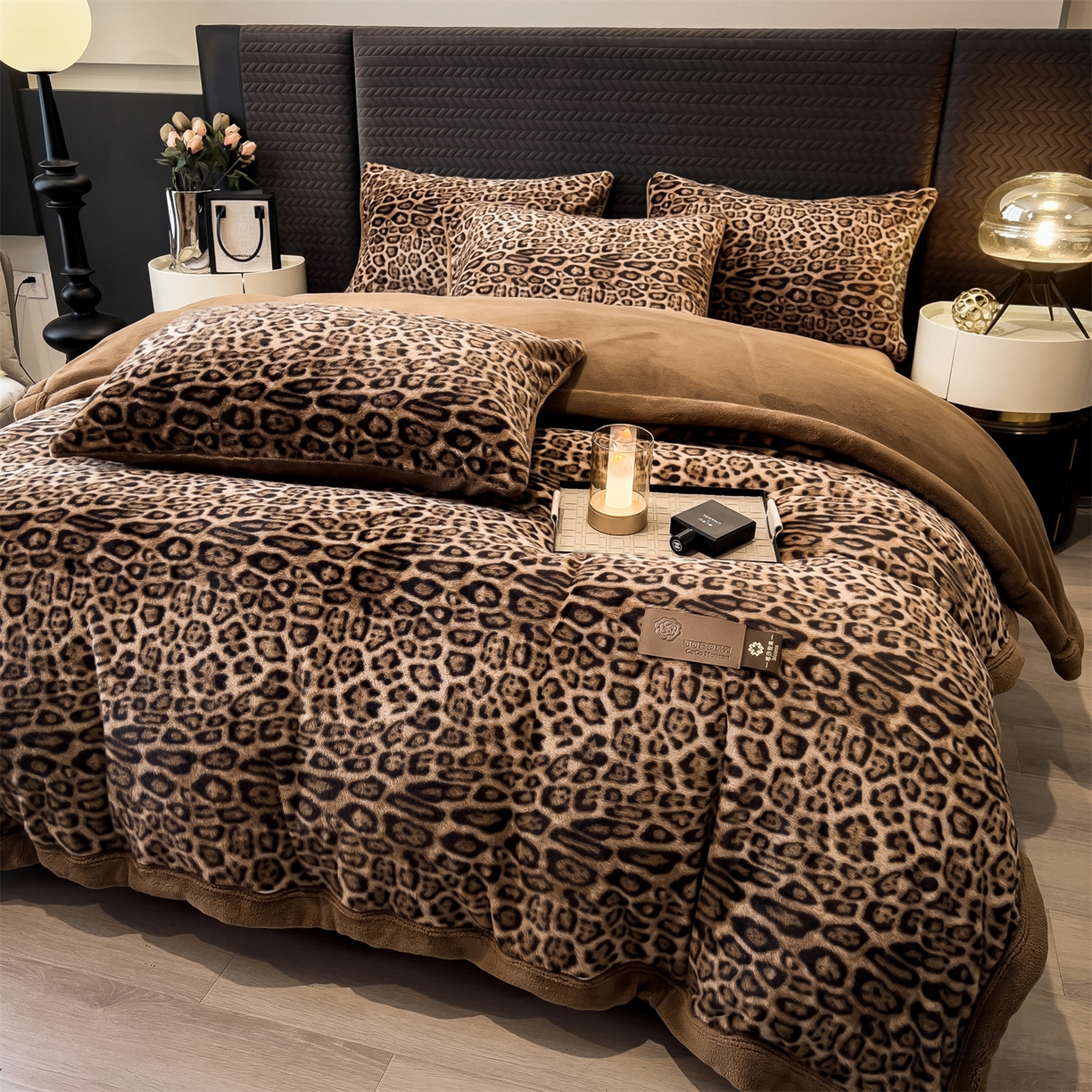 91家纺网 家纺一手货源 找家纺 （总）叠派家纺 2025新款A类轻奢款高克重高端水貂四件套可可慕莎系列（直播热款）提供买家秀