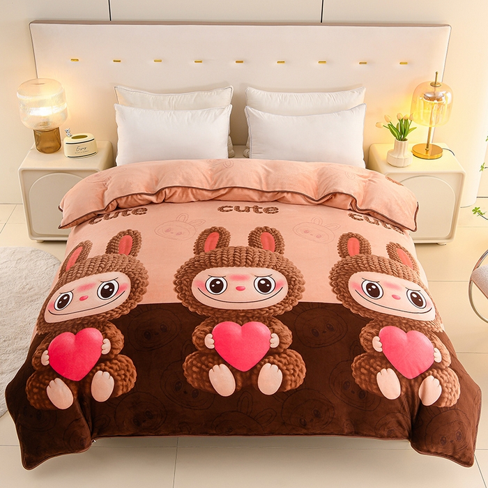 91家纺网 家纺一手货源 找家纺 （总）晚静 2025新款印花牛奶绒被套法莱绒金貂被套单件180克全尺寸被套