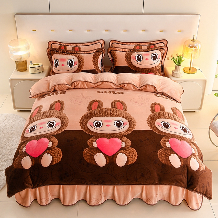 91家纺网 家纺一手货源 找家纺 （总）晚静 2025新款印花牛奶绒被套法莱绒金貂被套单件180克全尺寸被套