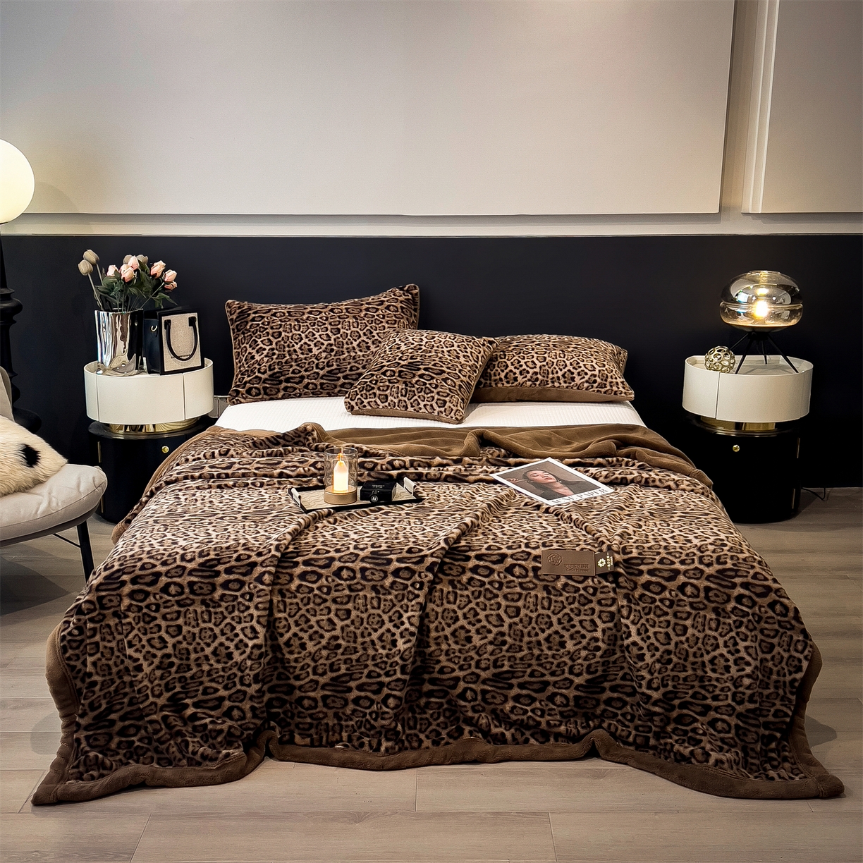 91家纺网 家纺一手货源 找家纺 叠派家纺 2025新款A类轻奢款高克重高端水貂四件套可可慕莎系列（直播热款）提供买家秀 可可慕莎-魅影棕咖