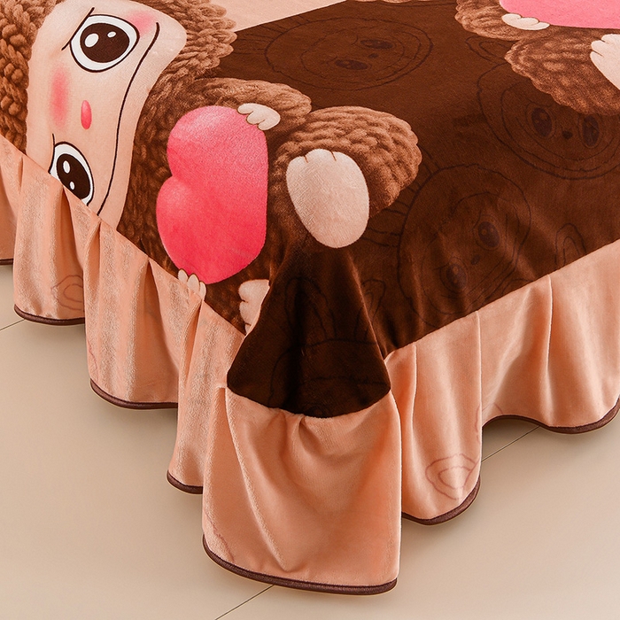 91家纺网 家纺一手货源 找家纺 （总）晚静 2025新款7斤牛奶绒四件套金貂法莱绒床裙款保暖绒三件套 