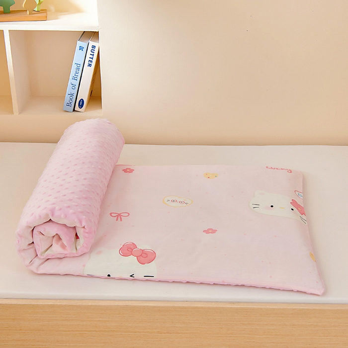 91家纺网 家纺一手货源 找家纺 鱼宝 2025新款可拆洗全棉豆豆被套被芯 安妮猫