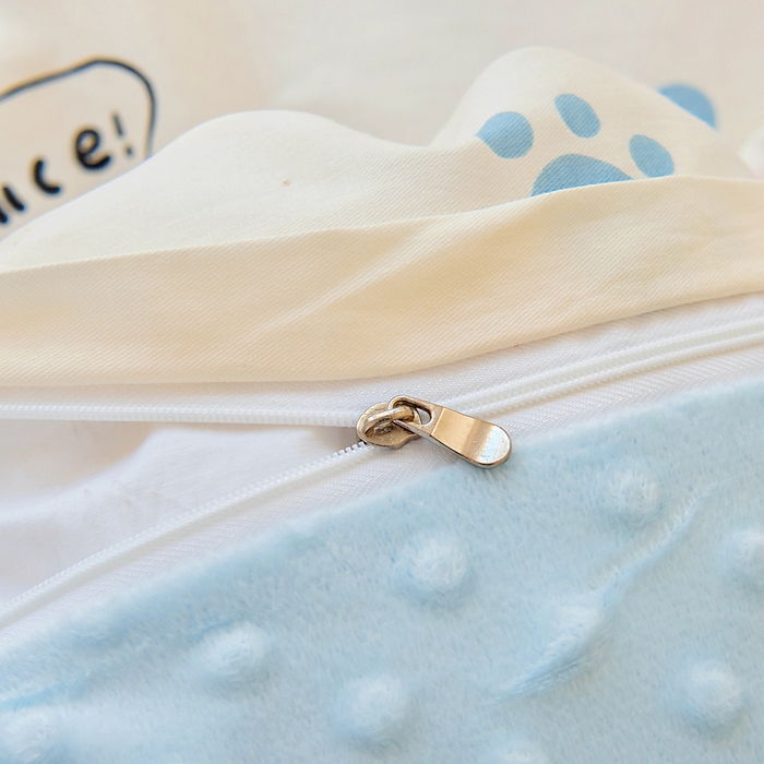 91家纺网 家纺一手货源 找家纺 鱼宝 2025新款可拆洗全棉豆豆被套被芯 波点狗狗