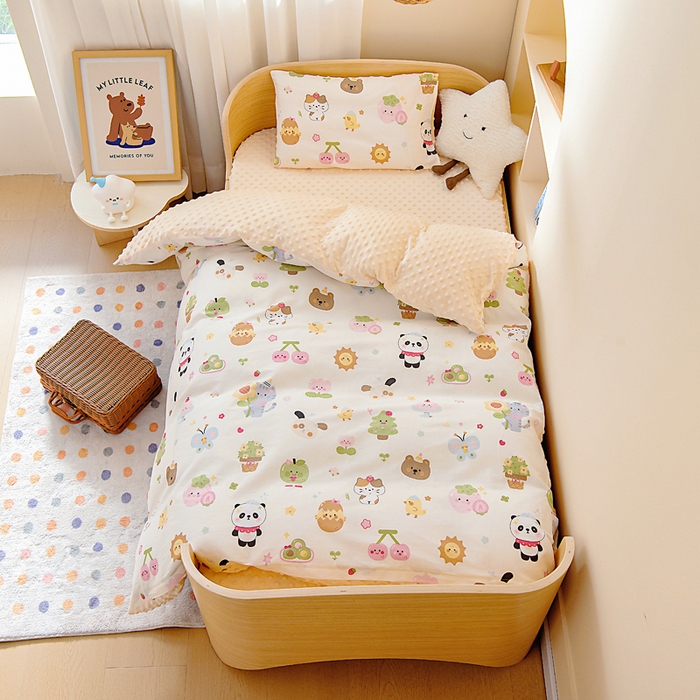 91家纺网 家纺一手货源 找家纺 鱼宝 2025新款可拆洗全棉豆豆被套被芯 春野萌踪