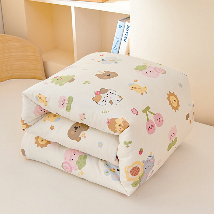 91家纺网 家纺一手货源 找家纺 鱼宝 2025新款可拆洗全棉豆豆被套被芯 春野萌踪