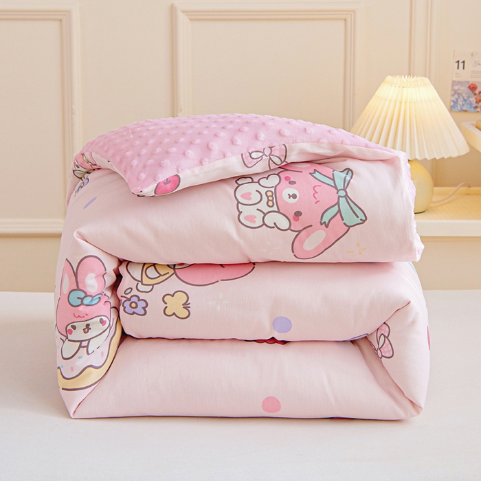 91家纺网 家纺一手货源 找家纺 鱼宝 2025新款可拆洗全棉豆豆被套被芯 可乐贝儿