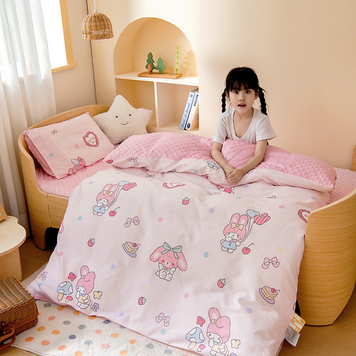 91家纺网 家纺一手货源 找家纺 鱼宝 2025新款可拆洗全棉豆豆被套被芯 可乐贝儿