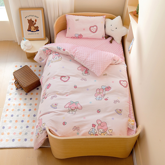 91家纺网 家纺一手货源 找家纺 鱼宝 2025新款可拆洗全棉豆豆被套被芯 可乐贝儿