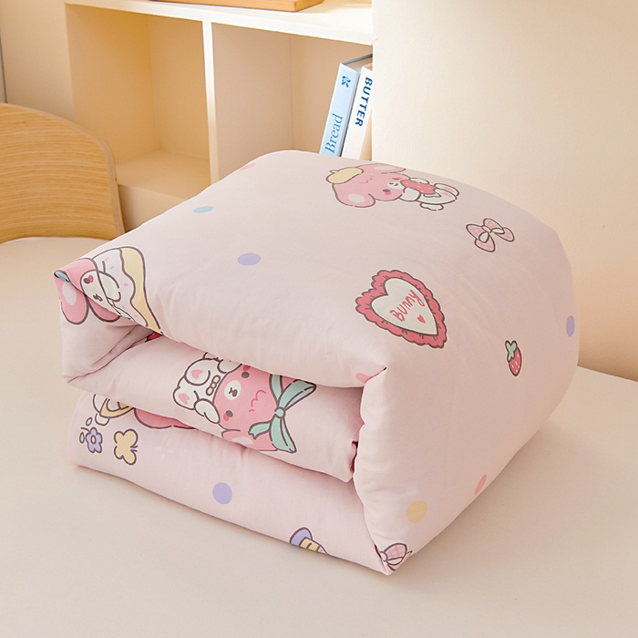 91家纺网 家纺一手货源 找家纺 鱼宝 2025新款可拆洗全棉豆豆被套被芯 可乐贝儿