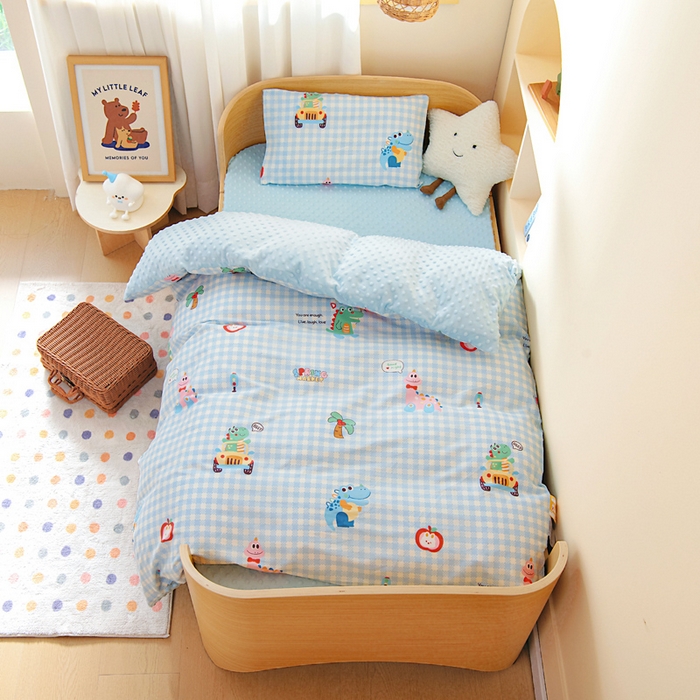 91家纺网 家纺一手货源 找家纺 鱼宝 2025新款可拆洗全棉豆豆被套被芯 恐龙家族