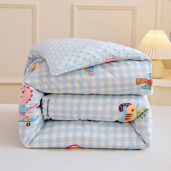 91家纺网 家纺一手货源 找家纺 鱼宝 2025新款可拆洗全棉豆豆被套被芯 恐龙家族